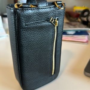 Open Top Pebble Leather Holster - Black/Gold - One Size